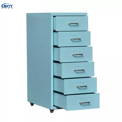 Compact Colorful 6 Drawer Mobile Under Desk Cabinet Space Saving