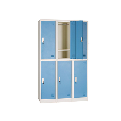 Bedroom Mirror 6 Door Metal Lockers For Employees 0.7mm Thickness