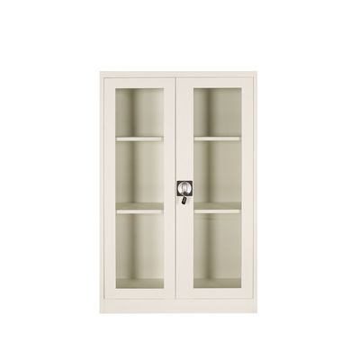 Waterproof Fireproof Glass Door Filing Cabinet Knock Down Office Steel